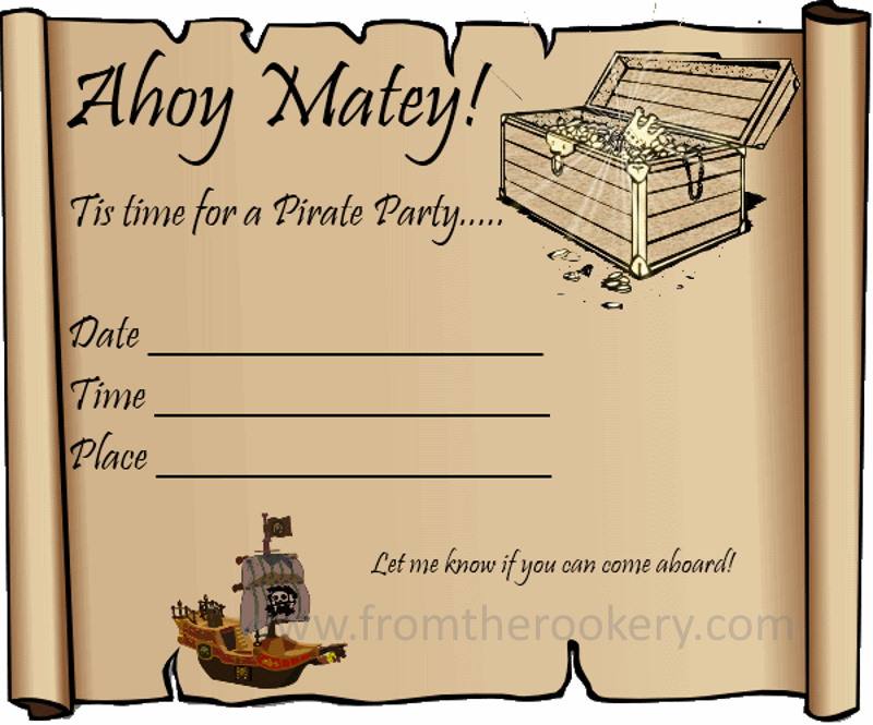 Pirate Treasure Invitation