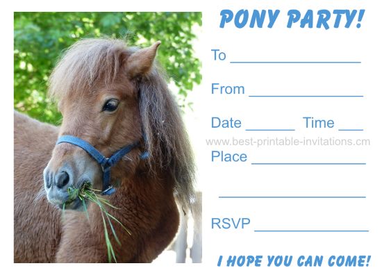 Pony Party Invitations