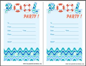 Free Pool Party Invites