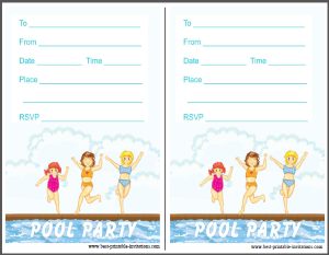 Printable pool party Invites