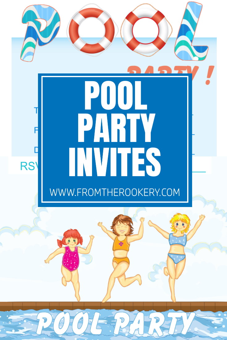 Free Printable pool party invites