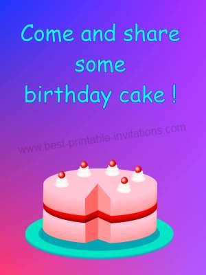Free printable birthday party invitations - pink cake