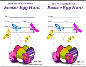 Free printable Easter egg hunt invitations
