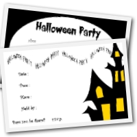 Printable halloween  invitations - 4 to a page