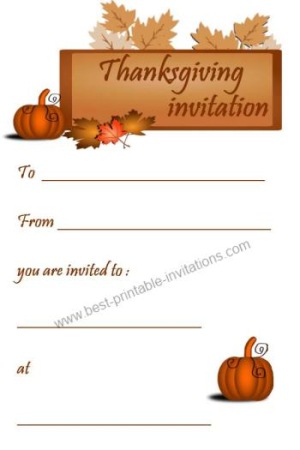 Free Printable Thanksgiving Invitations