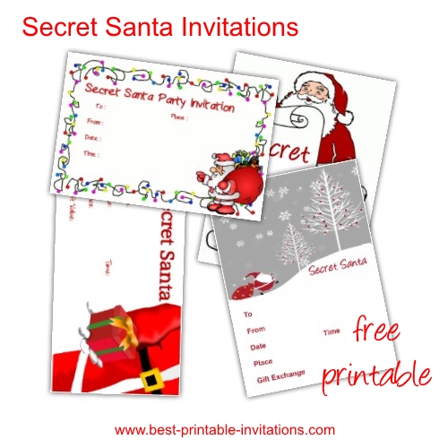 Free Printable Secret Santa Invitations Free Printable Secret Santa Invitations