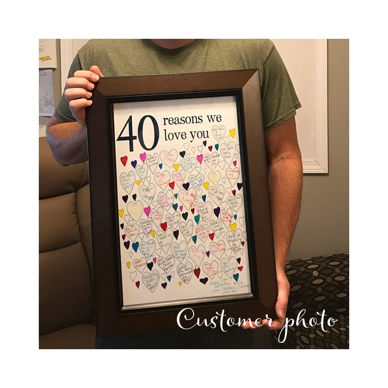 40 reasons we love you guestbook poster - fromtherookery