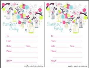 Printbale summer party invitation - free invites