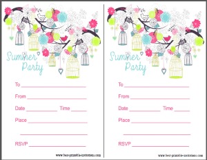 Printbale summer party invitation - free invites