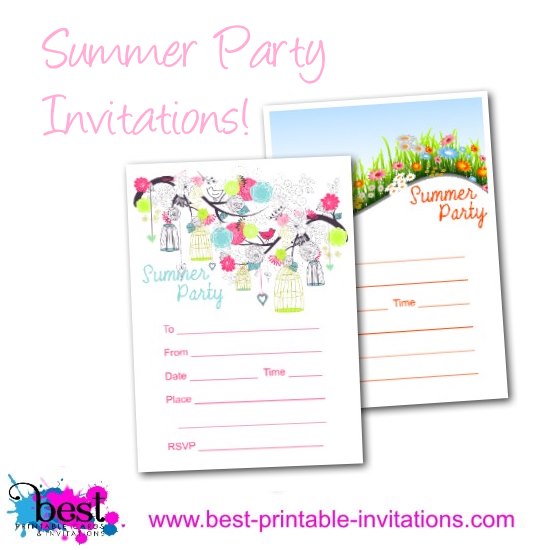 Summer Party Invitation - Free printable invites