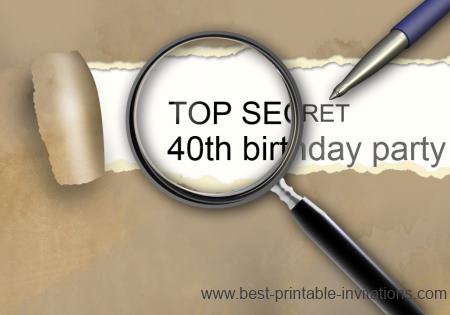 Surprise 40th birthday invitations - free printable