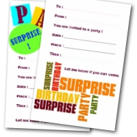 Surprise party invitations