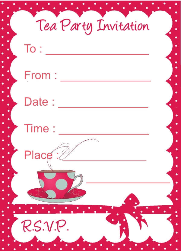 printable tea party invitation