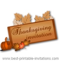 Thanksgiving Day Invitation - Free Printable Invite Card