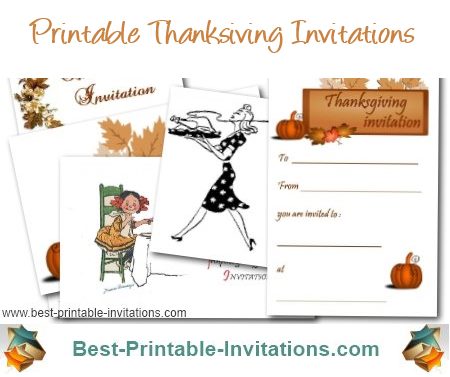 Thanksgiving invitations - Free printable mixed designs