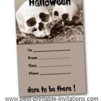 Unique halloween party invitations - Free printable skull invite