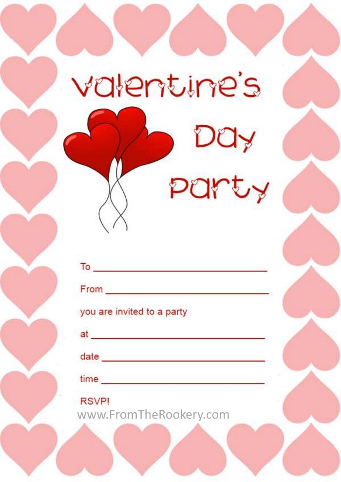 Free Printable Valentine Party Invitations Printable Templates