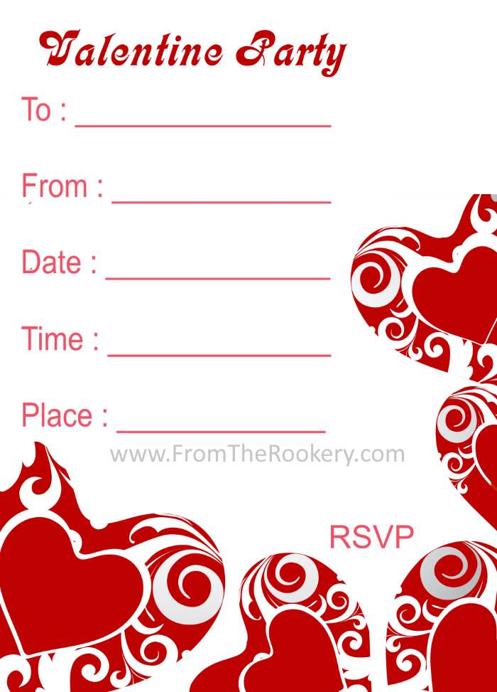 Free Printable Valentines Invitations