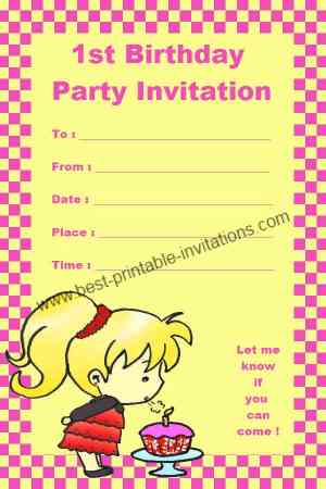 Free 1st Birthday Invitation