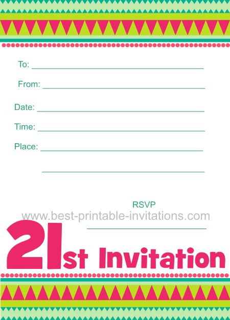 21st Birthday Invitation