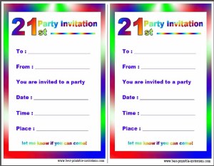 21st Birthday Party Invites
