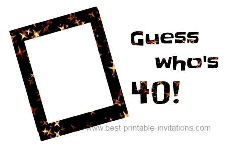 40th Birthday Party Invitation Ideas - Free printable fortieth invites