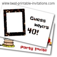 40th Birthday Invitation Ideas - Free printable templates