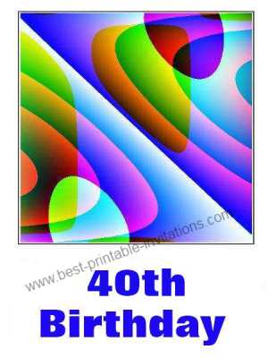 40th Birthday Party Invitations - Free Printable Invites