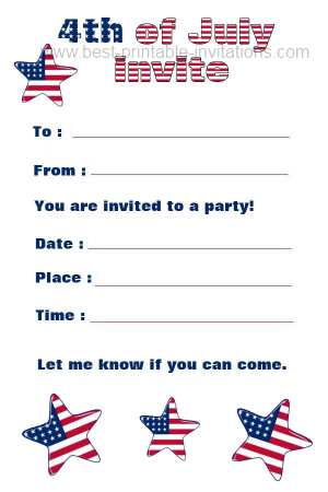 4th of July Party Invitations - Free Printable Invites