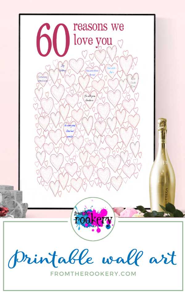 60 Reasons We Love You - 60th party guest book