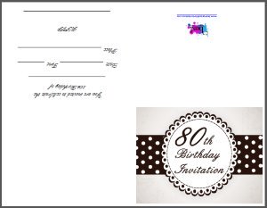 printable 80th birthday party invitation printable 80th birthday cards