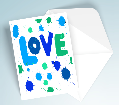 Blue Printable Love Cards