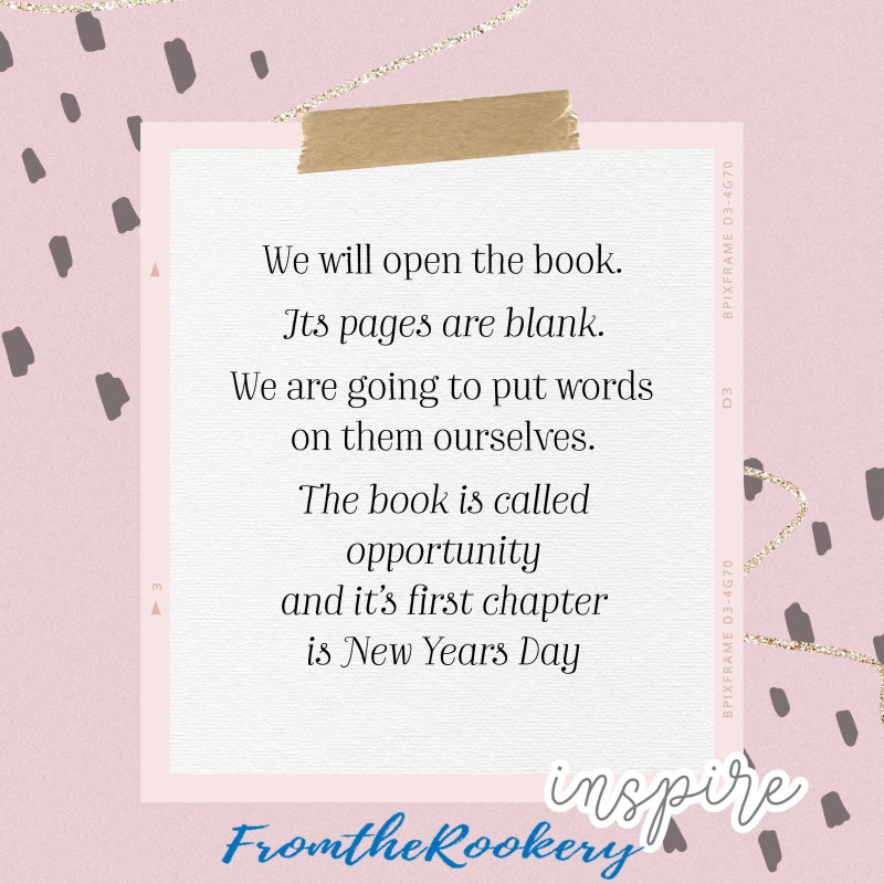 new year quote - we open the book