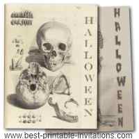 Adult halloween party invitations - Free printable skull and skeleton invites