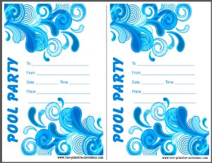 Printable Adult Pool Party Invitations