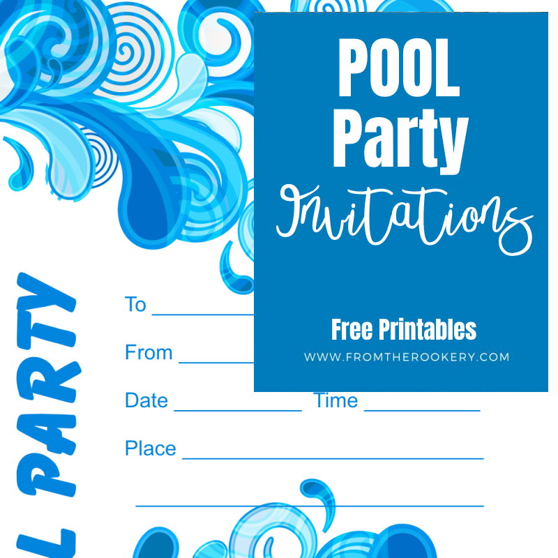 Adult Pool party invitations - grown up invite templates f