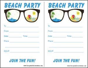 Free Beach Party Invitation