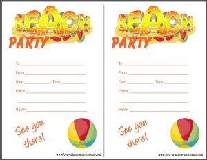 Printable Beach Party Invitation