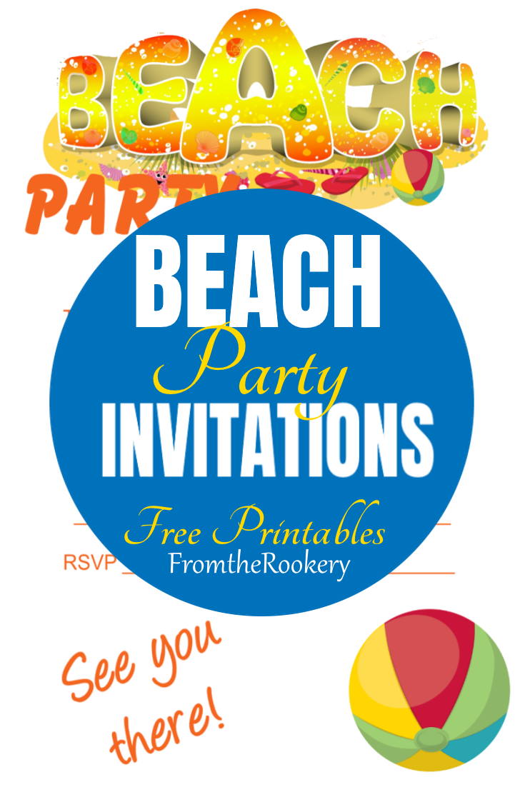Free printable beach party invitation templates