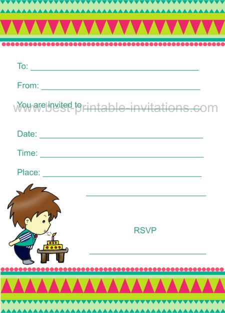 Birthday Invitations for Kids - Boy Party Invite