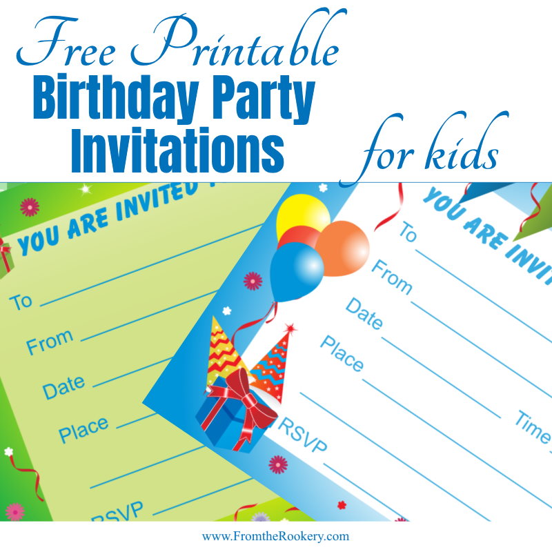 Free Printable Birthday Party Invitations for Kids