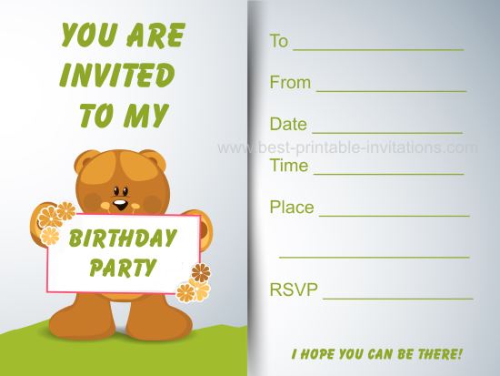 Free Birthday Party Invites