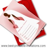 Free Printable Blank Bridal shower invitation - bride design