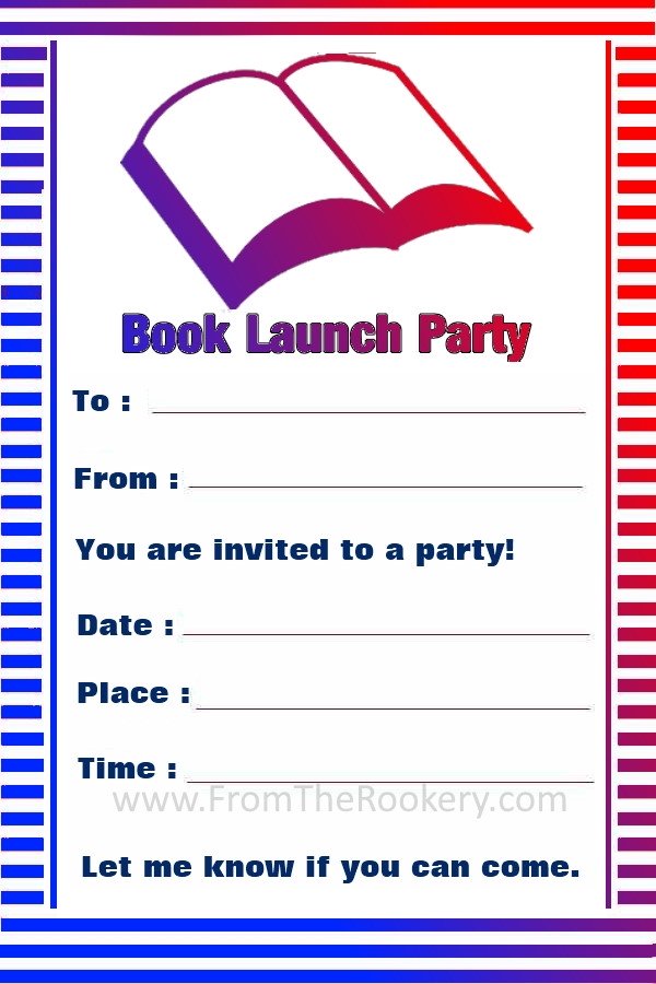 Free Printable Book Launch Party Invitation