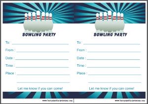 Bowling Birthday Party Invite