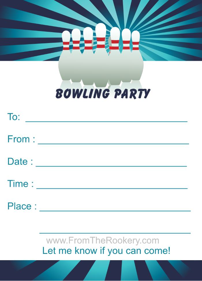 Bowling Birthday Party Invitations