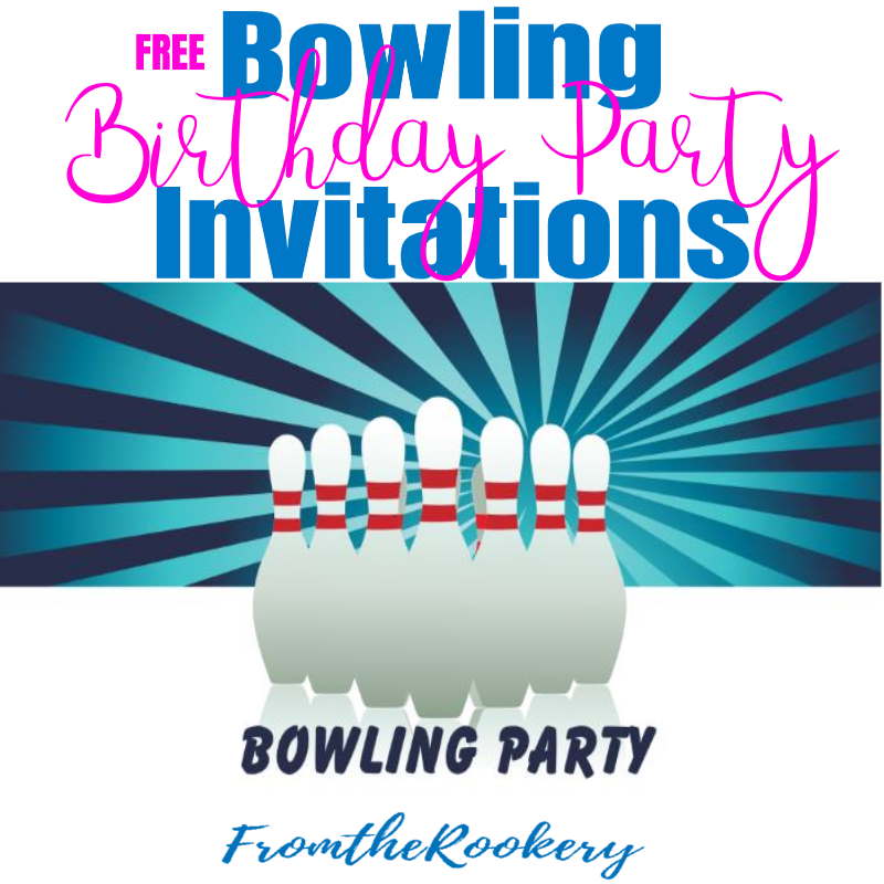 Bowling birthday party invites