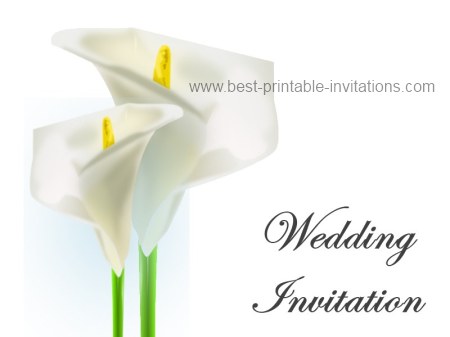 Free Printable Calla Lily Wedding Invitation