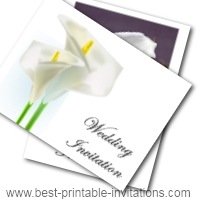 Free Printable Calla Lilies Wedding Invitations - free printable invite cards