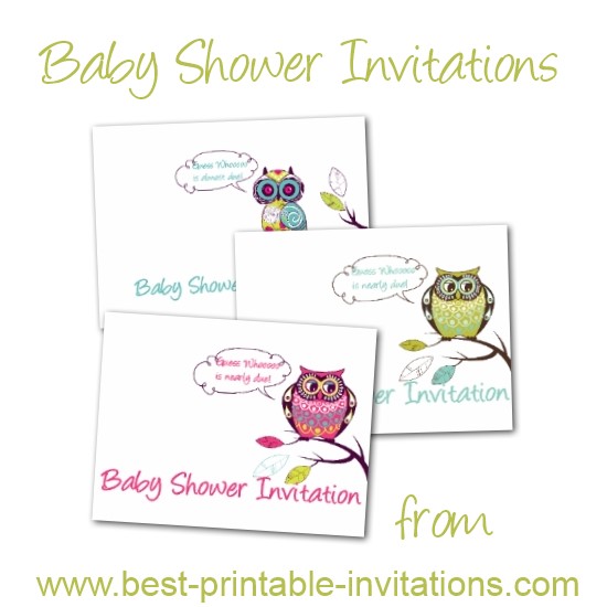 Cheap Baby Shower Invitations - Beautiful owl design